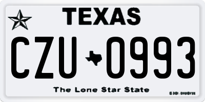 TX license plate CZU0993