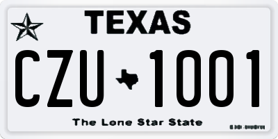 TX license plate CZU1001