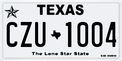 TX license plate CZU1004