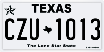 TX license plate CZU1013