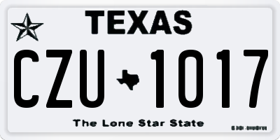 TX license plate CZU1017