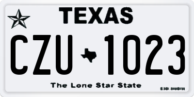 TX license plate CZU1023