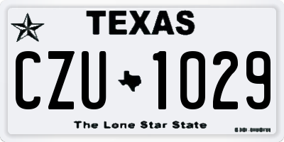 TX license plate CZU1029