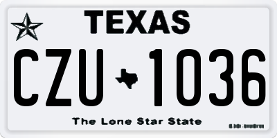 TX license plate CZU1036
