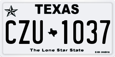 TX license plate CZU1037