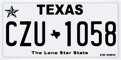 TX license plate CZU1058