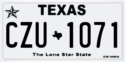 TX license plate CZU1071