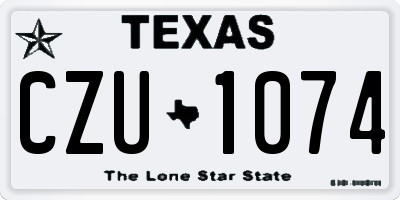 TX license plate CZU1074
