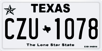 TX license plate CZU1078