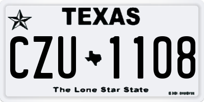 TX license plate CZU1108