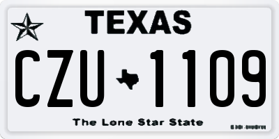 TX license plate CZU1109