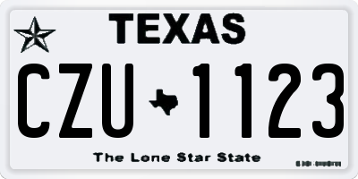 TX license plate CZU1123