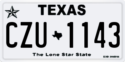 TX license plate CZU1143