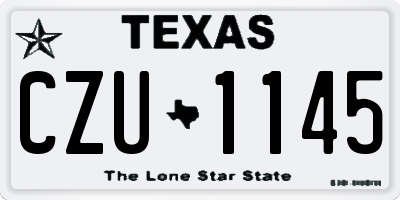 TX license plate CZU1145