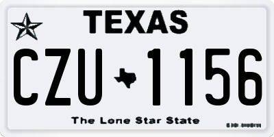 TX license plate CZU1156