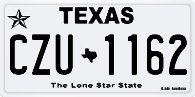 TX license plate CZU1162