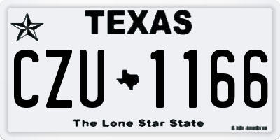 TX license plate CZU1166