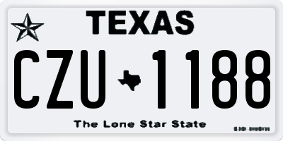 TX license plate CZU1188