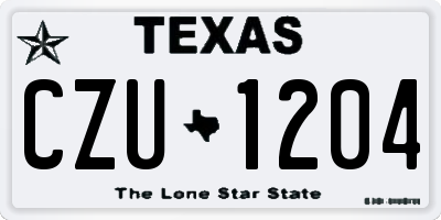TX license plate CZU1204