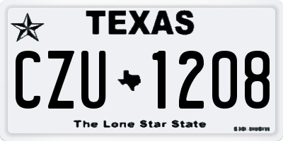 TX license plate CZU1208