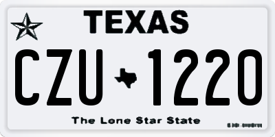 TX license plate CZU1220