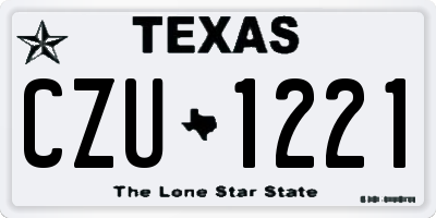 TX license plate CZU1221