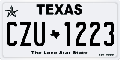 TX license plate CZU1223