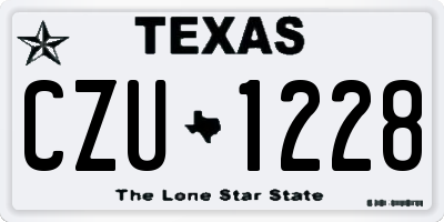 TX license plate CZU1228