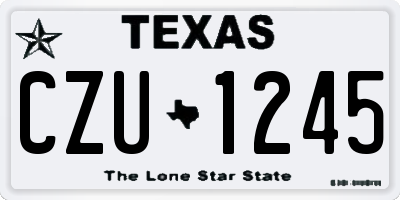TX license plate CZU1245