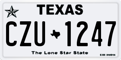 TX license plate CZU1247