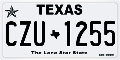 TX license plate CZU1255