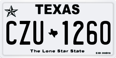 TX license plate CZU1260