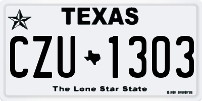 TX license plate CZU1303