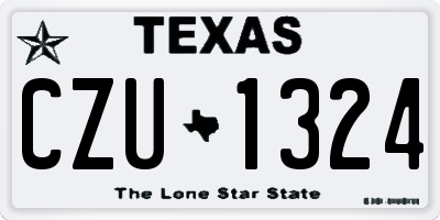 TX license plate CZU1324