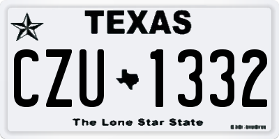 TX license plate CZU1332