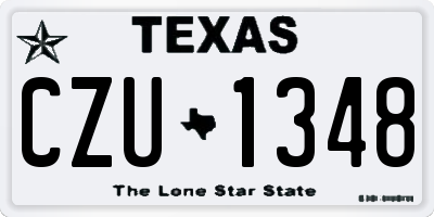 TX license plate CZU1348
