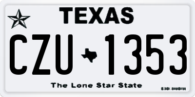 TX license plate CZU1353