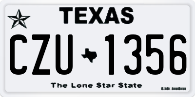 TX license plate CZU1356