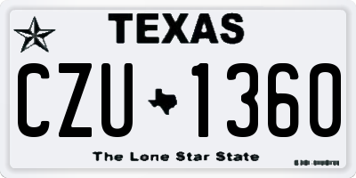 TX license plate CZU1360