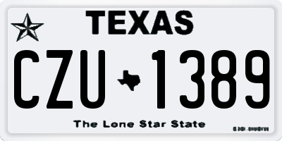 TX license plate CZU1389
