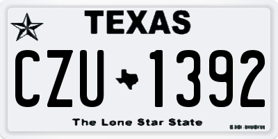 TX license plate CZU1392