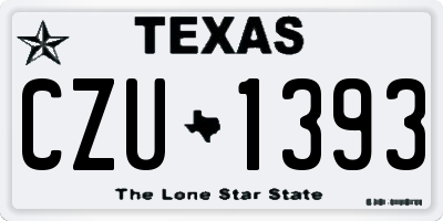 TX license plate CZU1393