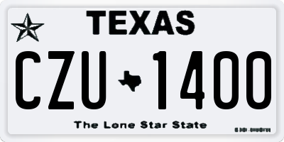 TX license plate CZU1400