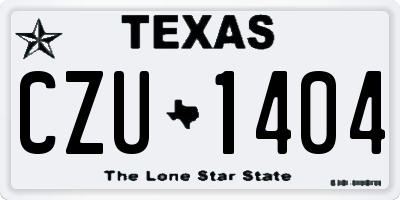 TX license plate CZU1404