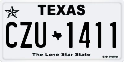 TX license plate CZU1411