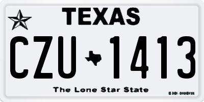TX license plate CZU1413