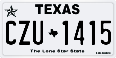 TX license plate CZU1415