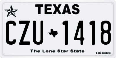 TX license plate CZU1418