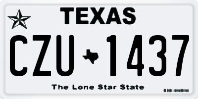 TX license plate CZU1437