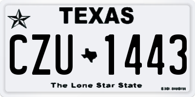 TX license plate CZU1443